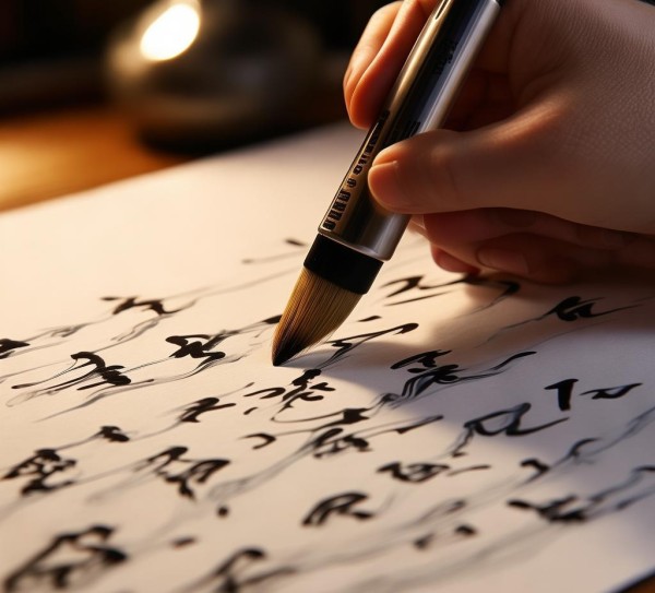 书法艺术之旅，笔走龙蛇四字七行之美