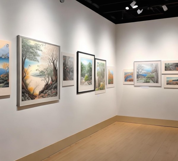 三年级学生逸飞硬笔水墨画卷展