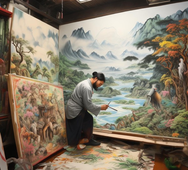 欧明德，挥毫泼墨，四溢生辉的生活画卷