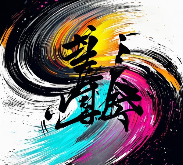 二等人书法动态图，现代书法艺术的视觉冲击与创意演绎
