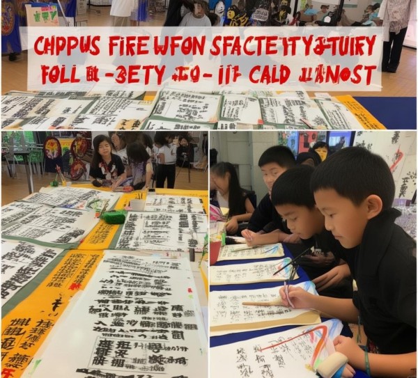 校园消防书法展，五年级学子挥毫展消防知识风采